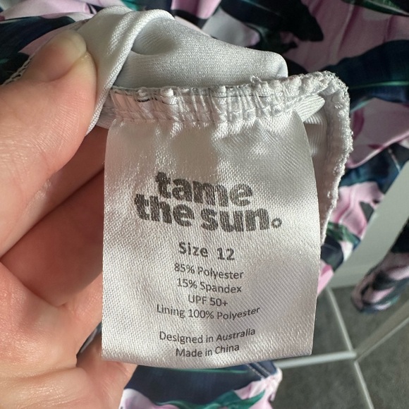 Tame the Sun 2-Piece Bundle Long Sleeve One-Piece Swimsuits Size 12 UPF 50 - Picture 11 of 15